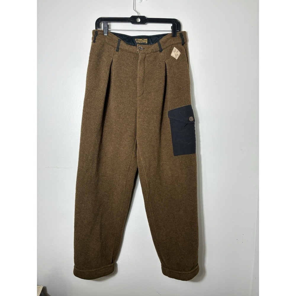 Vintage Horny Toad Wool Fleece Hiking Pants Men's M Brown Outdoors USA Made